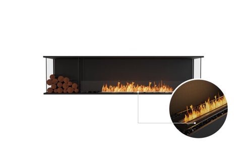 Ecosmart Fire Flex 86BY.BXL Bay Fireplace Insert - Black Finish / Black Burner - ESF.FX.86BY.BXL.B